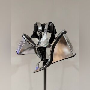 Vince Camuto Metallic Silver Wedges
